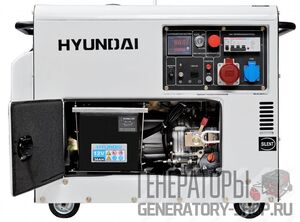 Hyundai DHY 8000SE-3 дизельный генератор в кожухе с колесами трехфазный